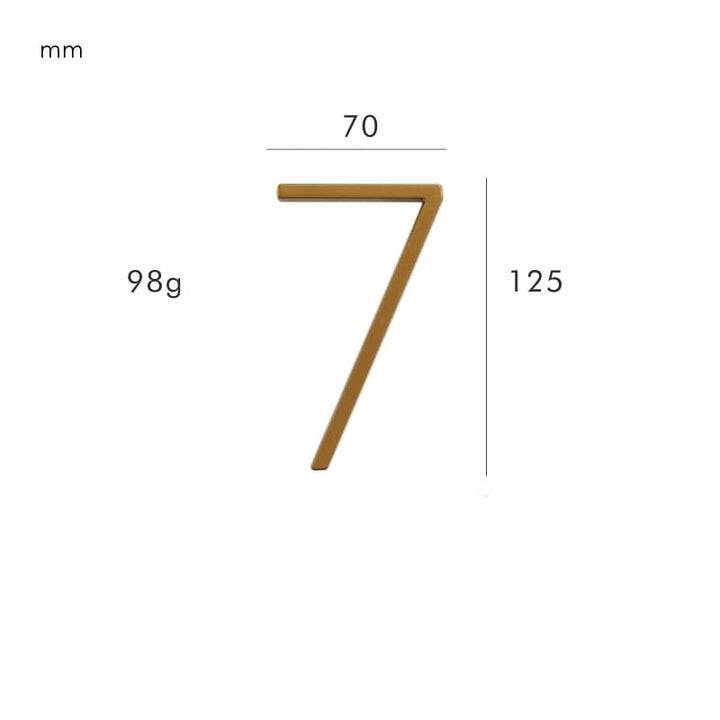 Satin finished brass address plaque, an elegant and clear way to display your house number.