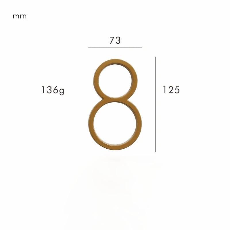Premium brass door number sign with a protective satin finish, ideal for any modern home.