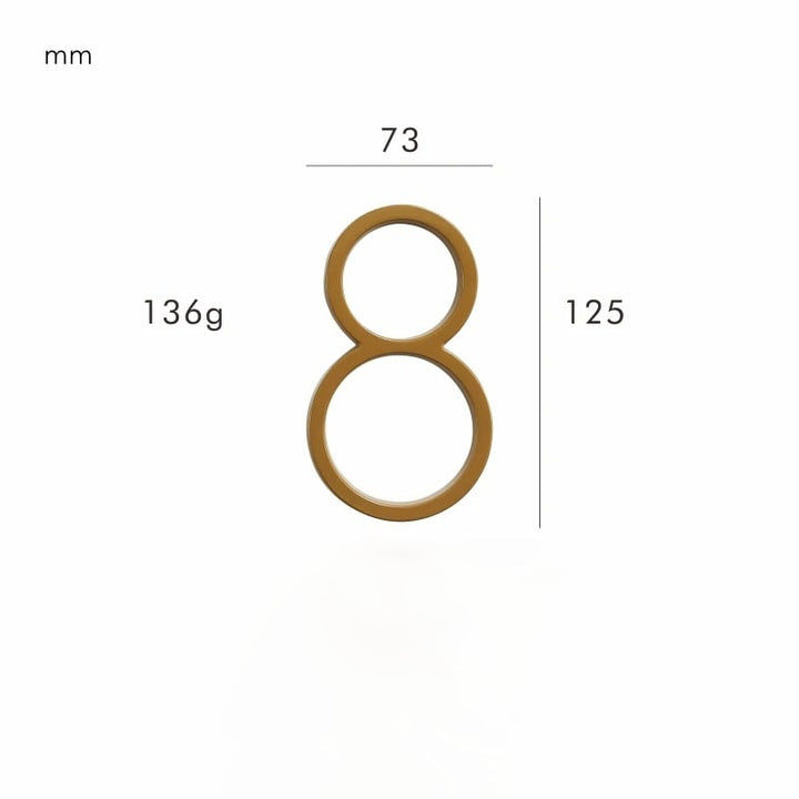 Premium brass door number sign with a protective satin finish, ideal for any modern home.