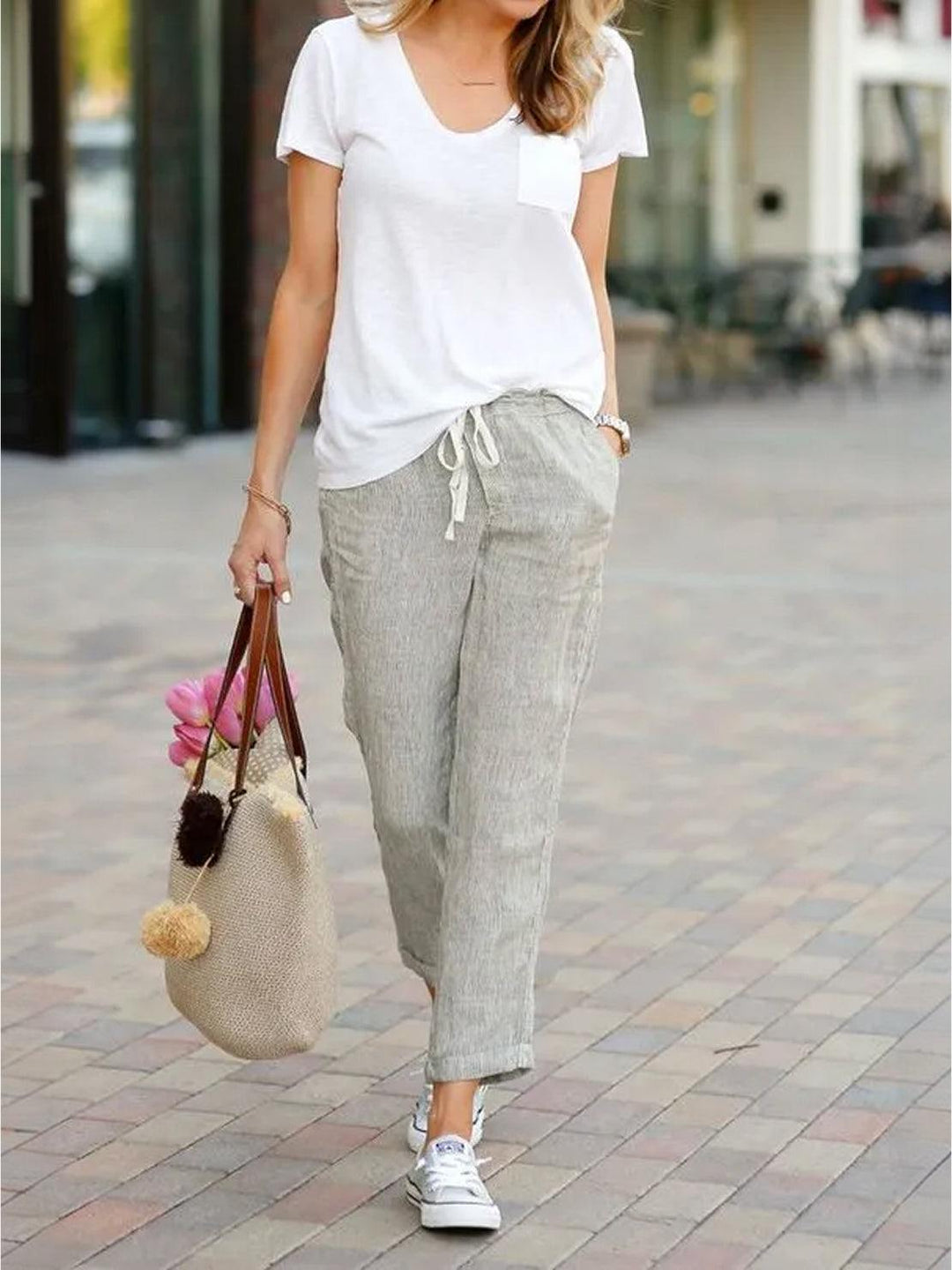 Women's Linen Drawstring Pants