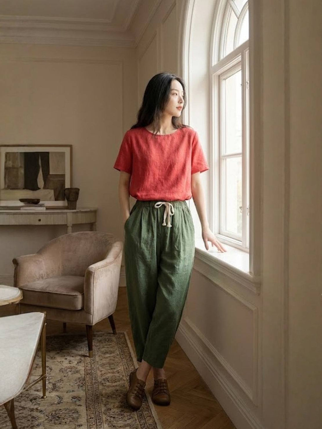 Women's Linen Drawstring Pants