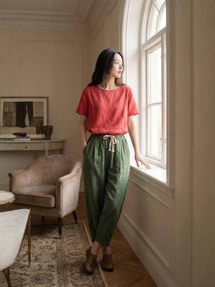 Women's Linen Drawstring Pants