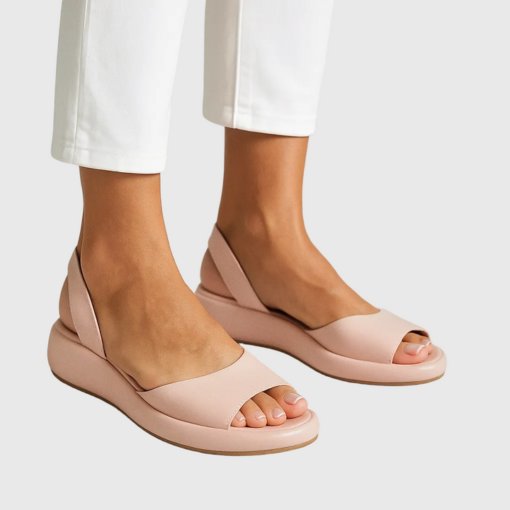 Briony | Women's Open Toe Slide Sandals - Orange - Image 6