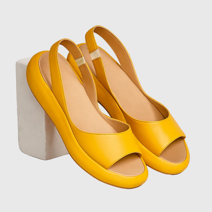 Briony | Women's Open Toe Slide Sandals - Orange - Image 8