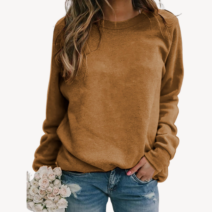 Everyday women's relaxed fit crew neck pullover sweatshirt for versatile casual and lounge wear.