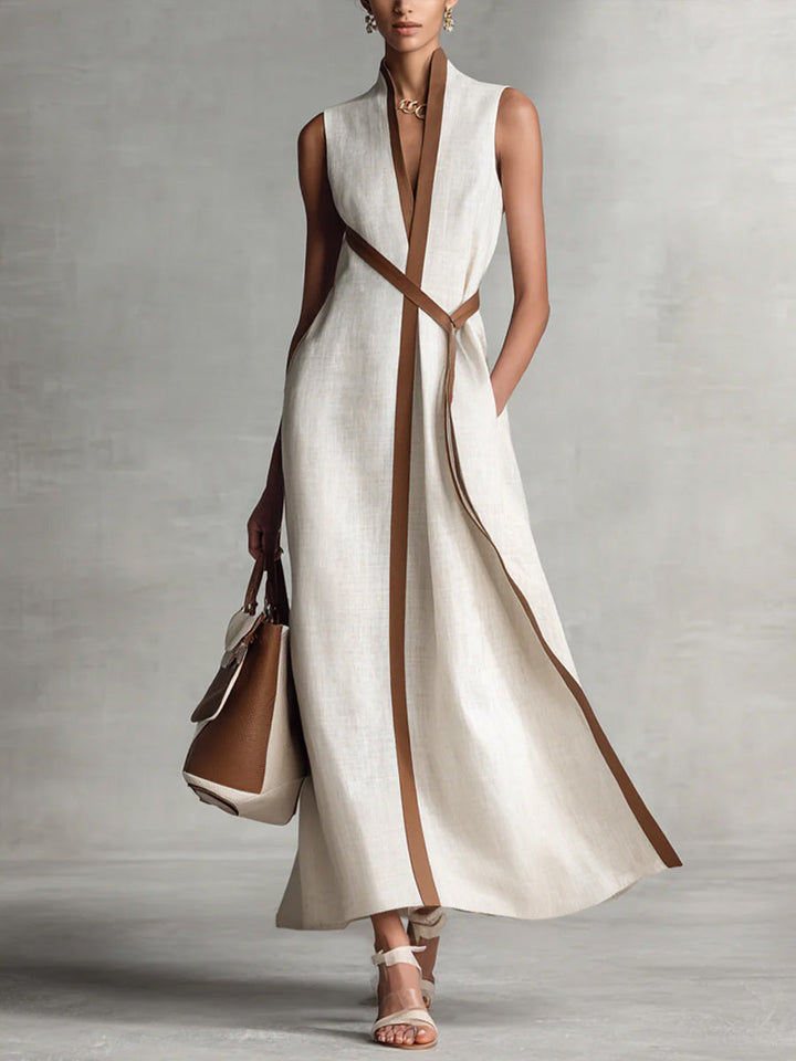 Brynlee | Women's Wrap Sleeveless Maxi Dress - Navy - Image 2