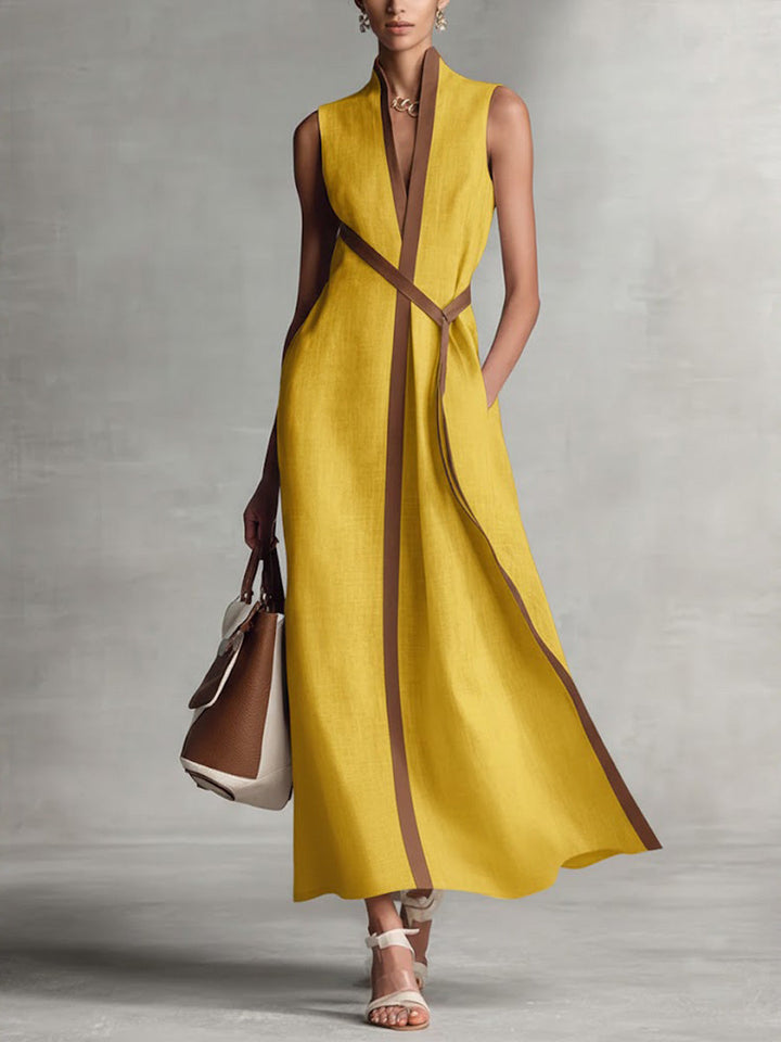 Brynlee | Women's Wrap Sleeveless Maxi Dress - Navy - Image 4