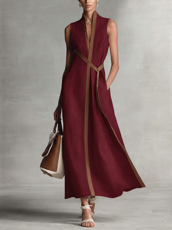 Brynlee | Women's Wrap Sleeveless Maxi Dress - Navy - Image 5