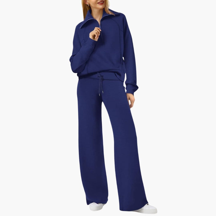 Bryony | Women's Half Zip Tracksuit Set - Navy - Image 1