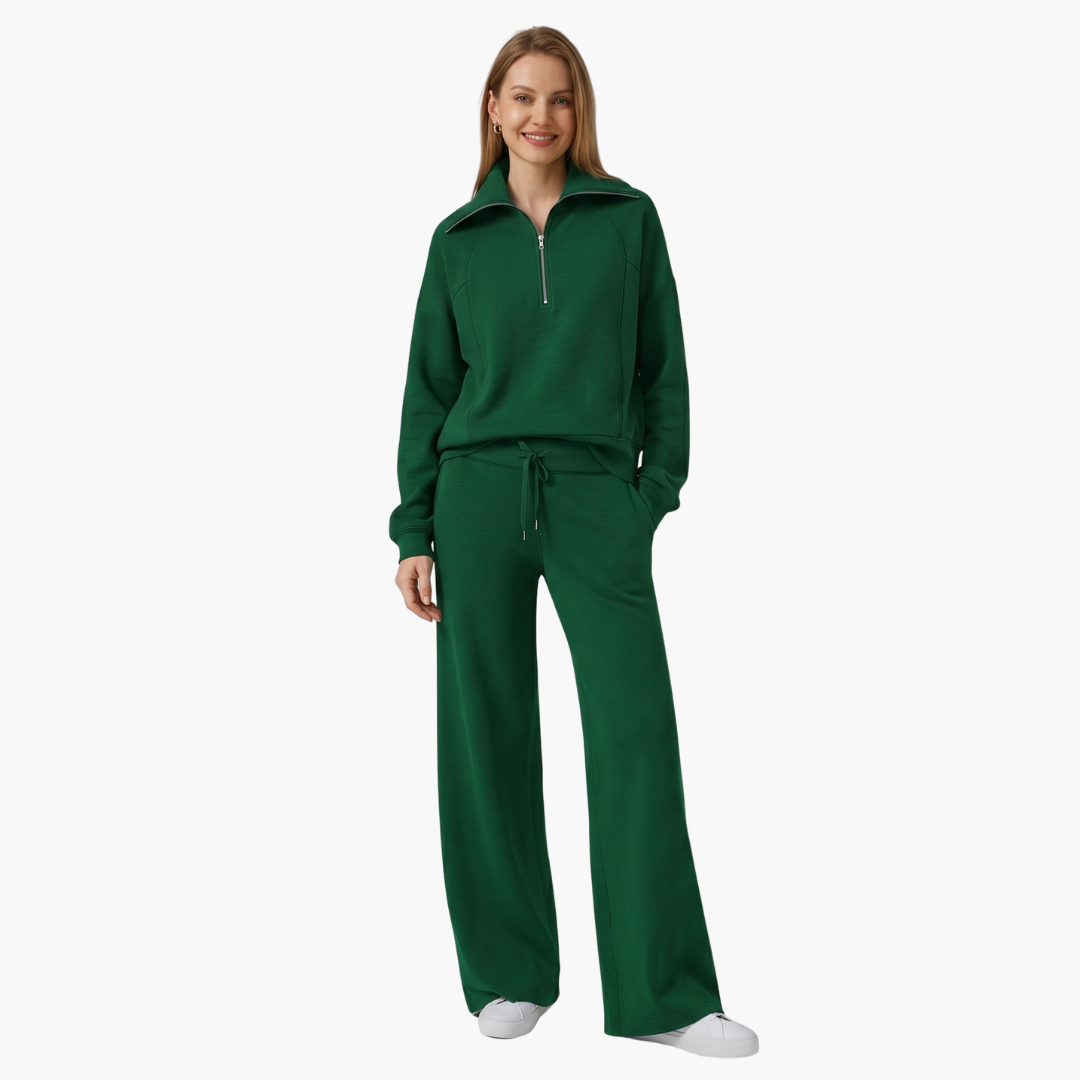 Bryony | Women's Half Zip Tracksuit Set - Navy - Image 13