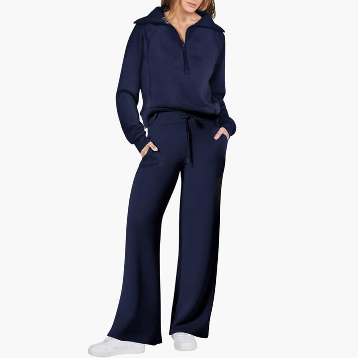 Bryony | Women's Half Zip Tracksuit Set - Navy - Image 24