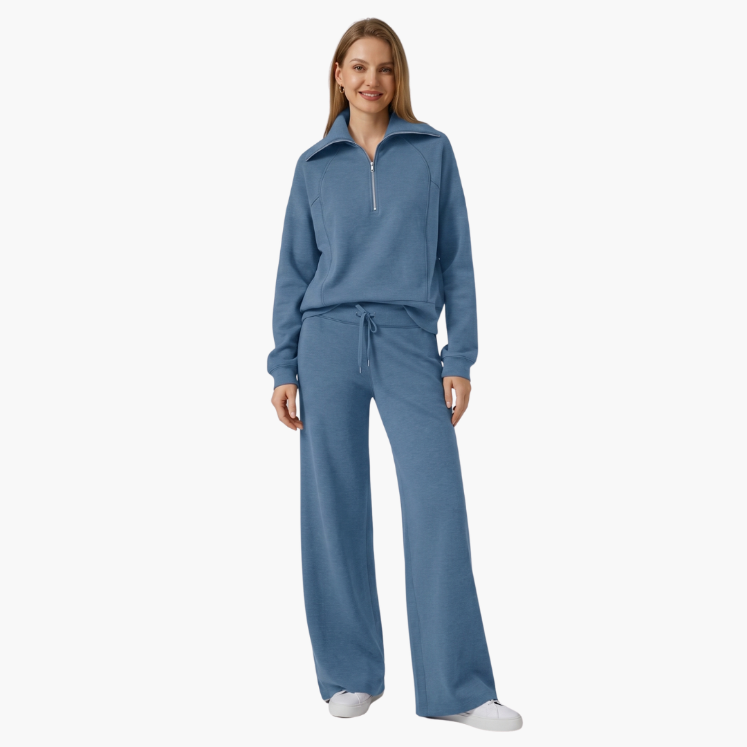 Bryony | Women's Half Zip Tracksuit Set - Navy - Image 37