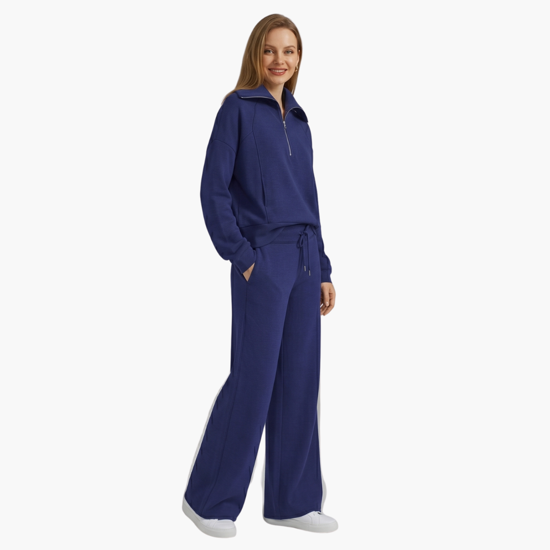 Bryony | Women's Half Zip Tracksuit Set - Navy - Image 4