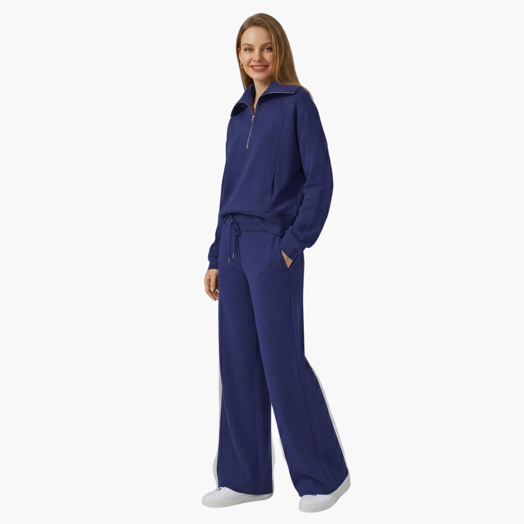 Bryony | Women's Half Zip Tracksuit Set - Navy - Image 5