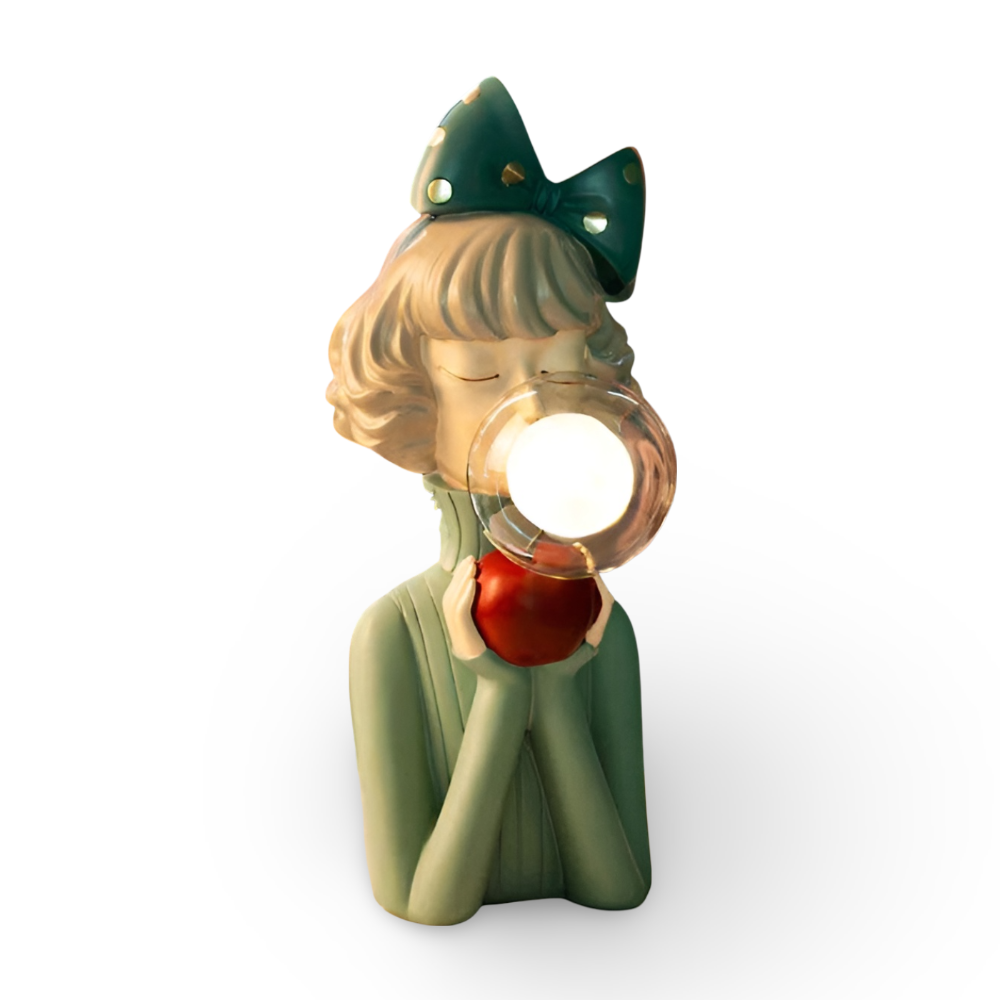 Unique LED table lamp with an enchanting girl figurine, perfect decorative lighting for a whimsical home.