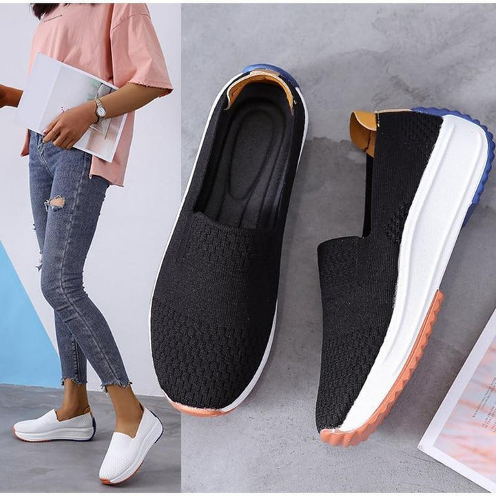 Slip-on bunion sneakers for women with wide toe box, ultimate comfort & walking support.