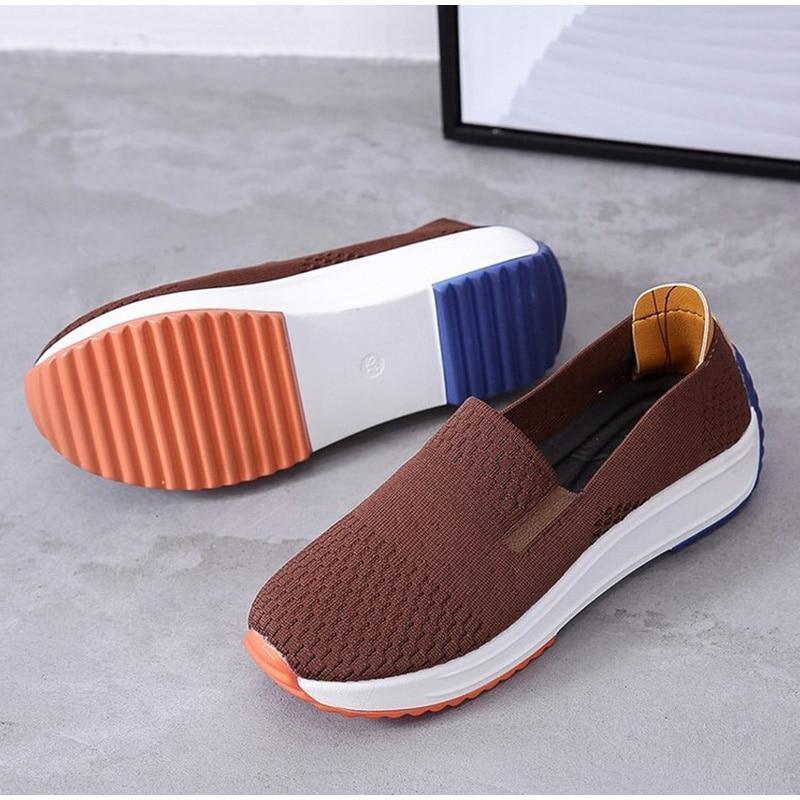 Comfortable women's slip-on sneakers with wide toe box, ideal for bunions & walking.