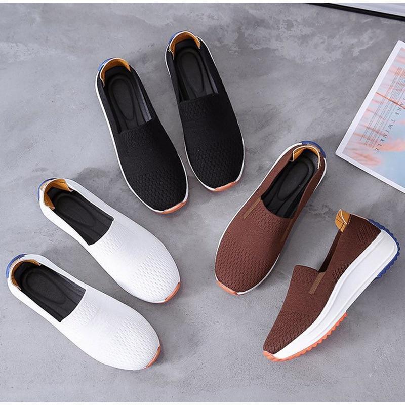 Women's walking bunion sneakers, slip-on comfort with wide toe box for daily support.