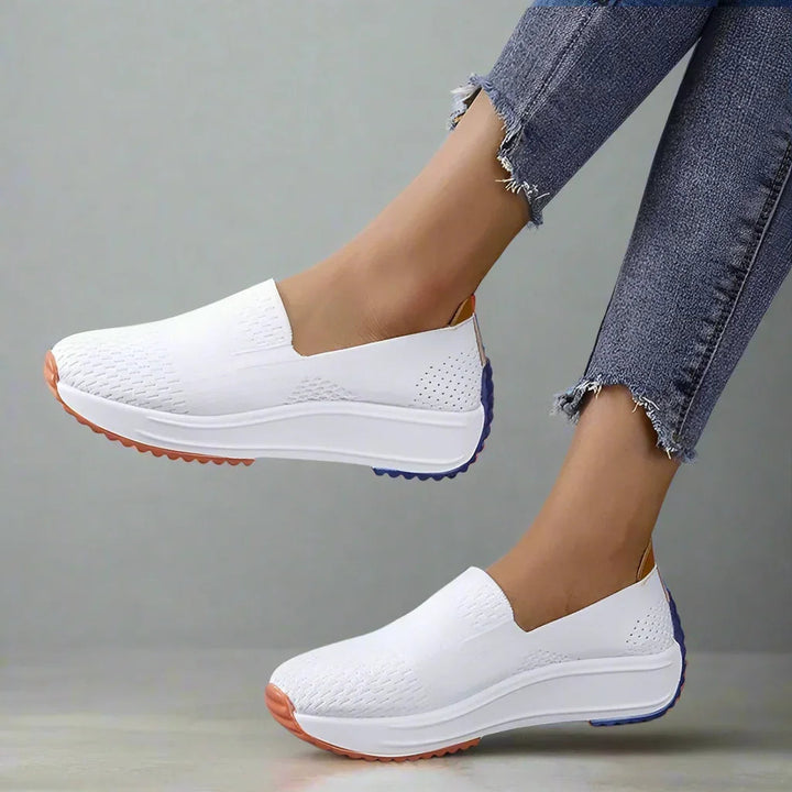 Easy slip-on bunion sneakers for women, perfect for casual wear & foot pain relief.