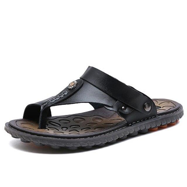 Outdoor men's summer sandals, bunion corrector flip-flops with back-strap for pain relief & arch support.