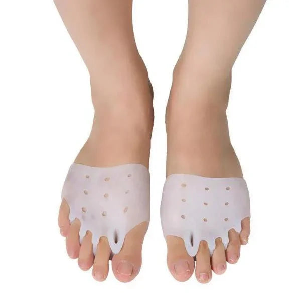 Comfortable silicone gel toe straightener for bunion relief & foot pain management.