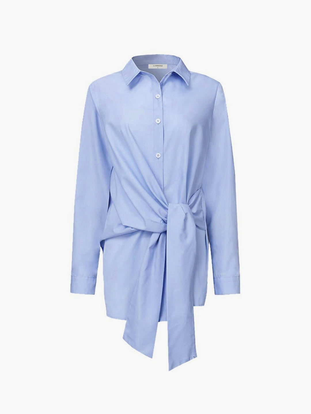 Tie Front Button Down Shirt - White