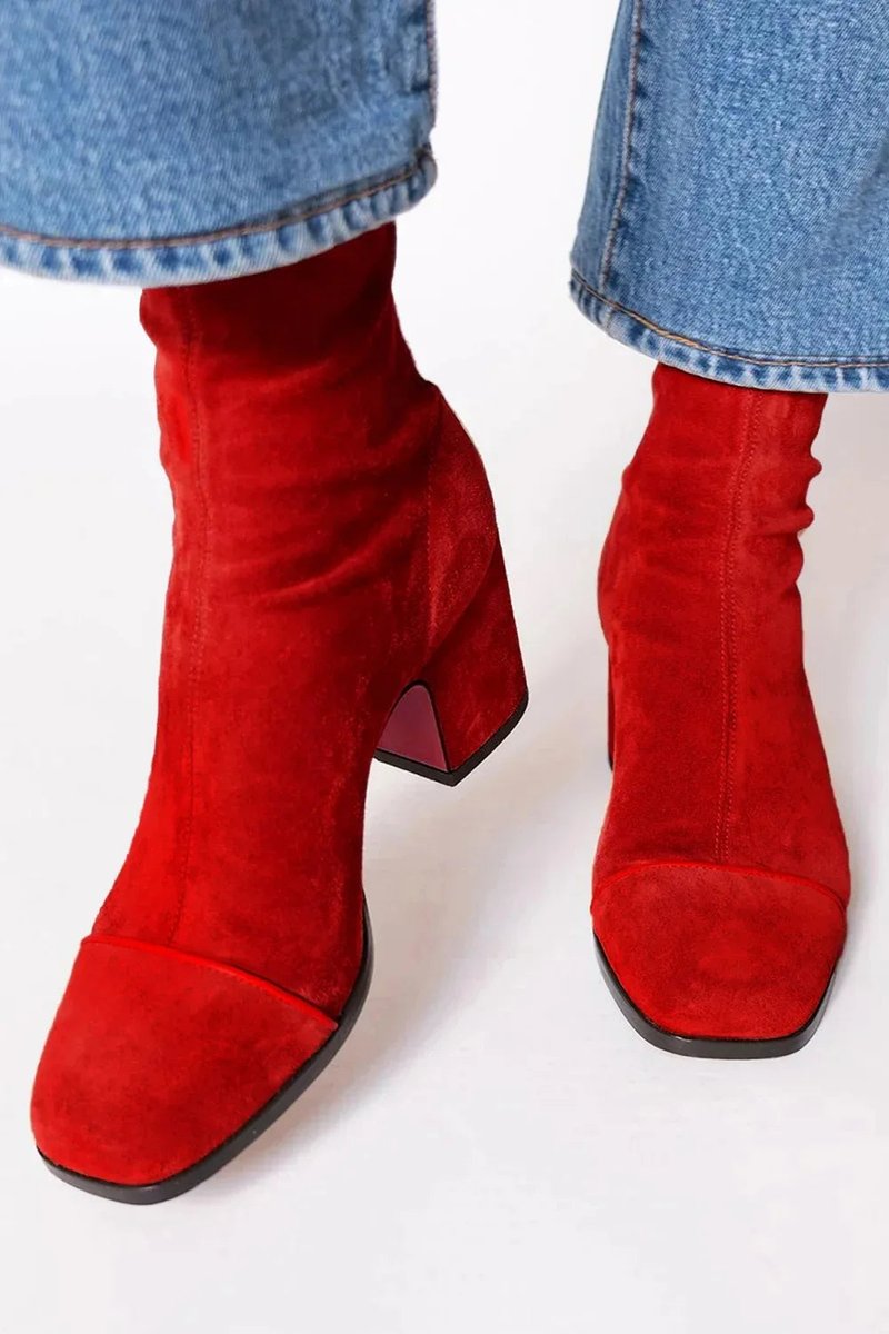 Women's block heel ankle boots, distinctive leopard print toe. Stylish & comfortable fashion footwear.