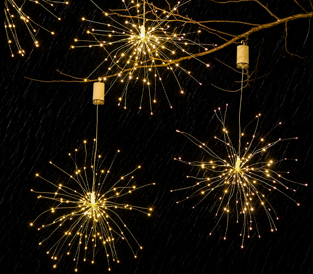 Solar-powered string lights draped across a backyard gazebo, providing warm LED lighting with remote control.