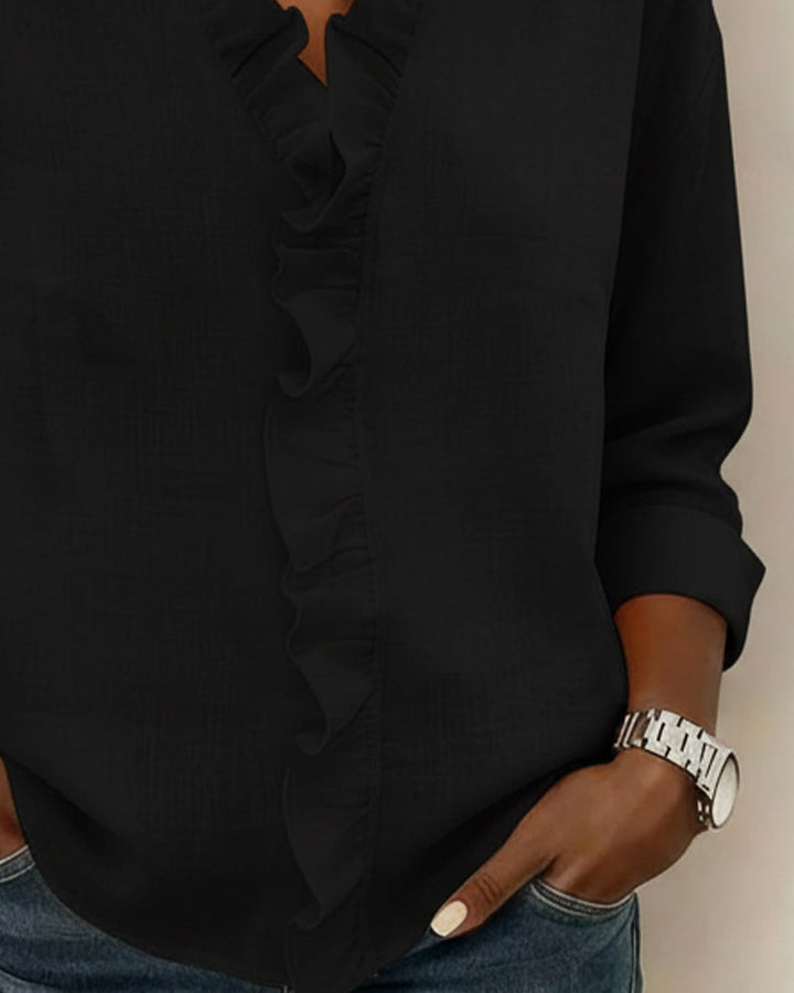 Women's Ruffle V-Neck Blouse