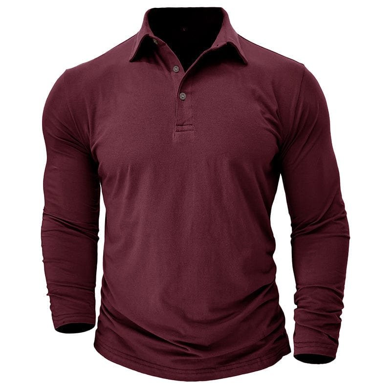 Smart casual men's long-sleeve polo, an essential piece for a classic wardrobe.