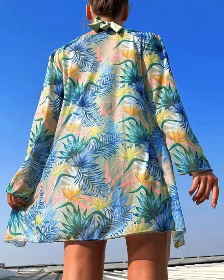 Tropical Print Bikini Set