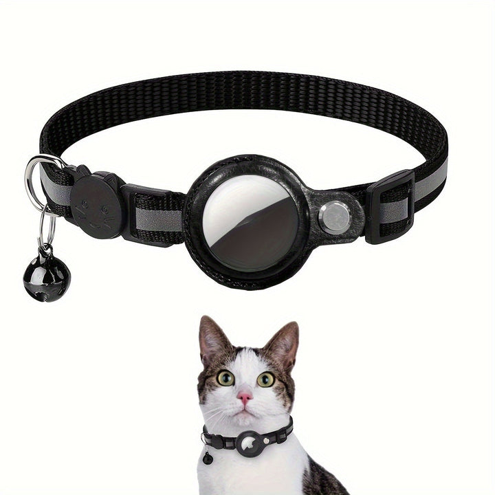 Pet safety cat collar: highly reflective, quick-release buckle, and bell for evening visibility.