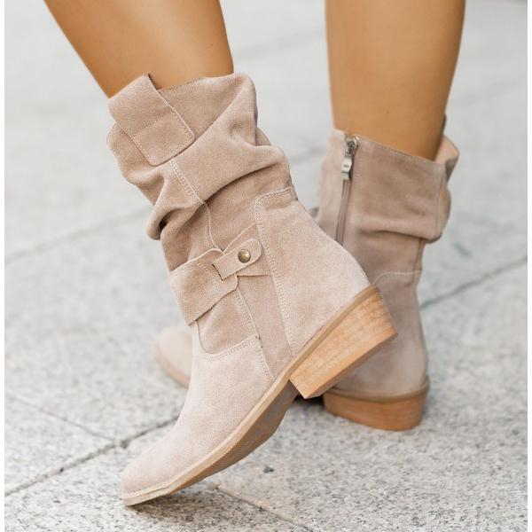 Women's casual Rosalie ankle boots, featuring a practical low block heel & slouch design. Great for daily wear.