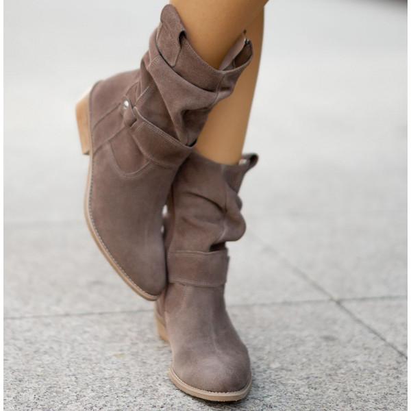 Winter essential women's Rosalie slouch ankle boots, low block heel, offering warmth and trendy style.