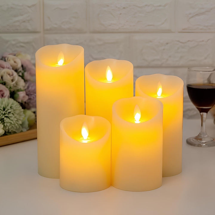 Remote control LED pillar candles with timer function, ideal for stress-free decorative lighting.