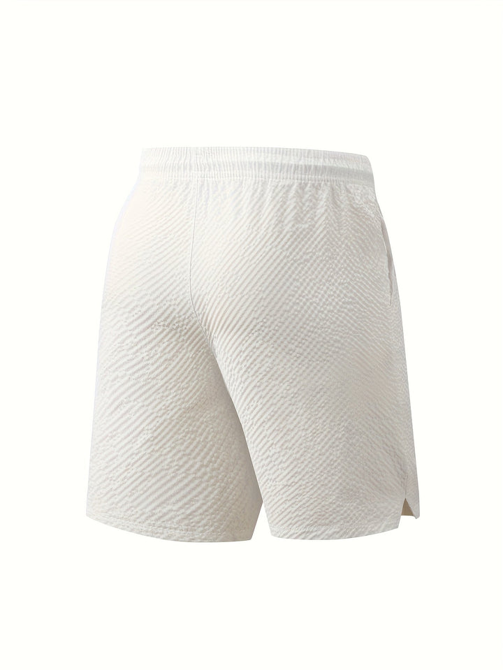 Modern men's everyday shorts, featuring a relaxed fit and sophisticated textured fabric.