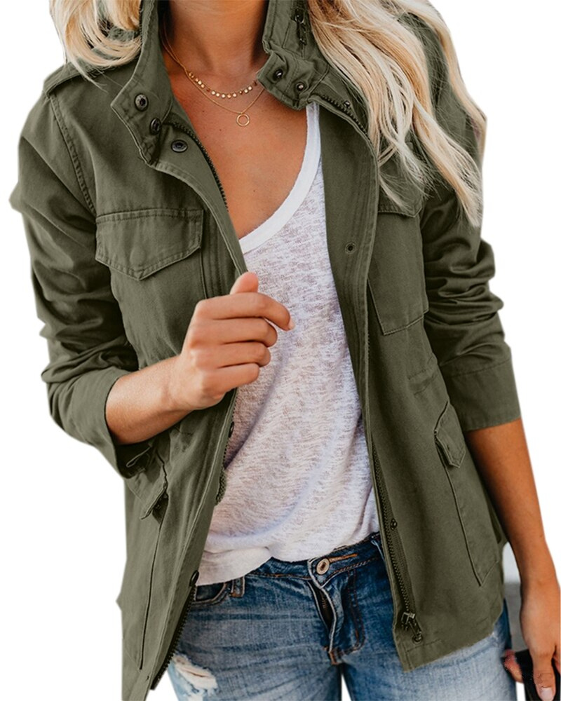 Calliope | Women's Utility Zip Jacket - Khaki - Image 1