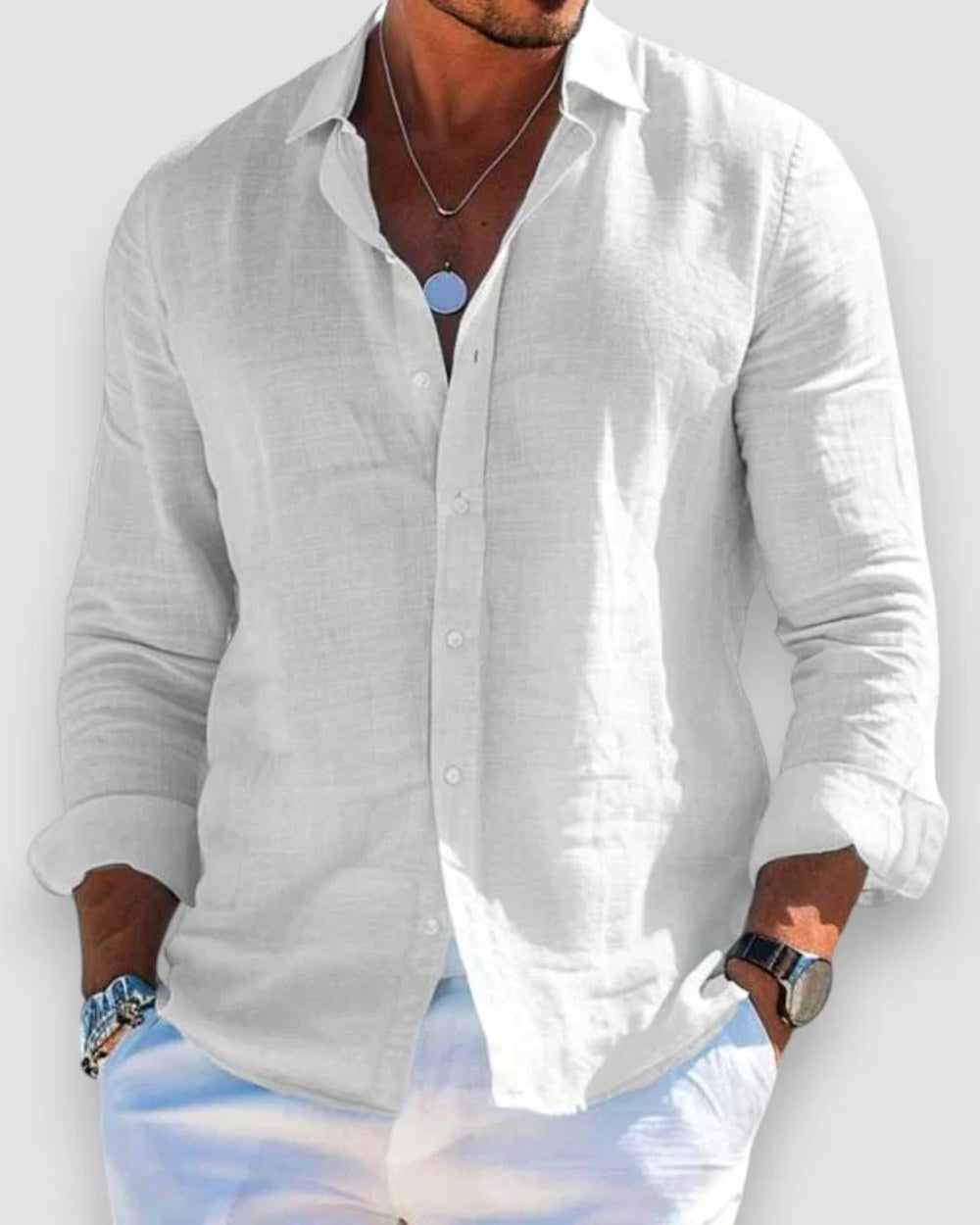 Men's lightweight summer shirt with soft touch comfort for warm weather. Ideal casual top.