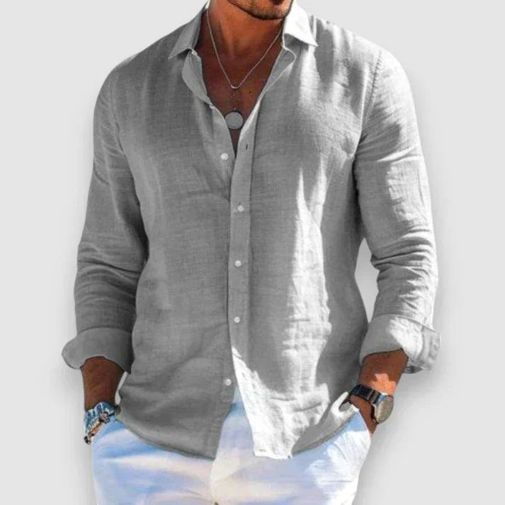 Men's versatile summer shirt, short sleeve and breathable for casual warm weather fashion.