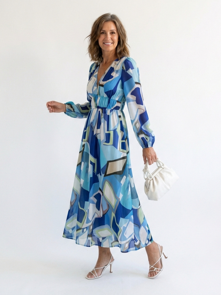 Camellia | Women's Floral Wrap Long Sleeve Maxi Dress - Floral - Image 8