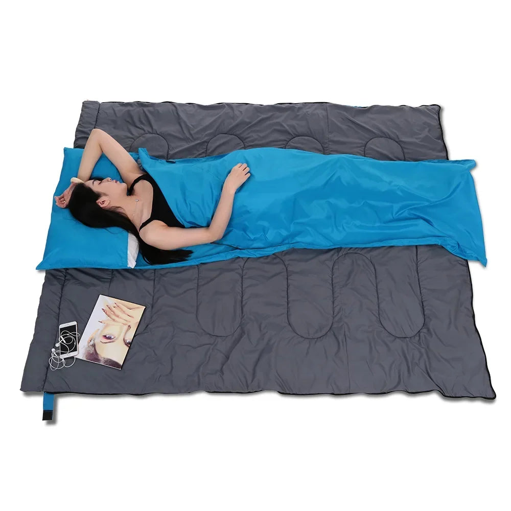 Compact & lightweight travel sleep liner with pillowcase, crucial for hygienic sleep during outdoor adventure.