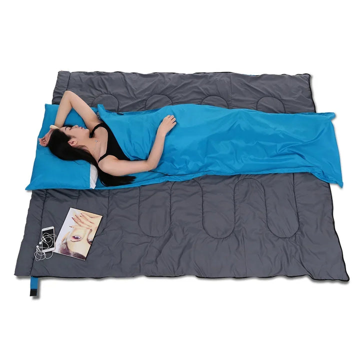 Compact & lightweight travel sleep liner with pillowcase, crucial for hygienic sleep during outdoor adventure.