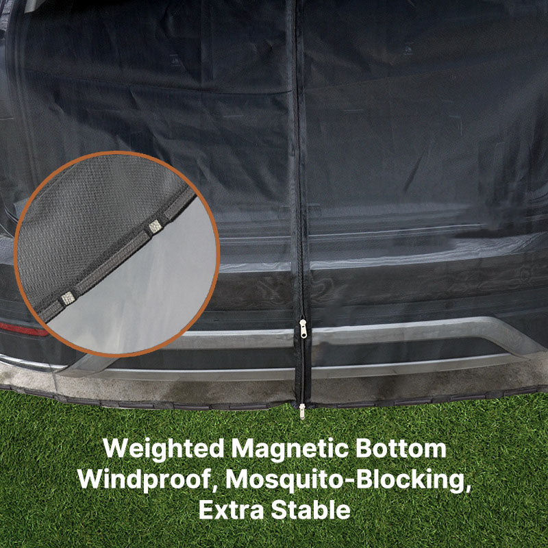 Unisex car camping accessory: a flexible mosquito net for SUV/RV trunks, ensuring peaceful sleep.