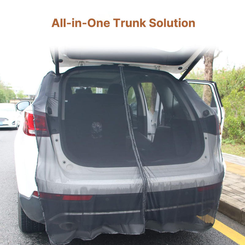 Road trip essential: an RV & SUV trunk mosquito net for camping, providing an effective insect screen.