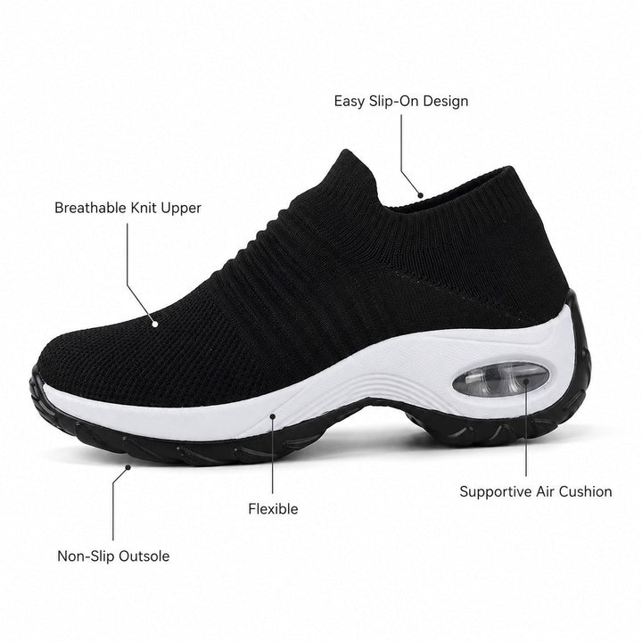 Women's cushioned non-slip shoes, built for comfortable walking and reliable foot support.