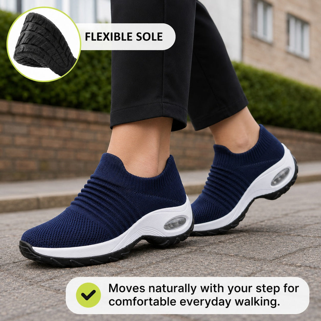 Women's slip-on non-slip shoes with superior foot support, perfect for walking & active duty.