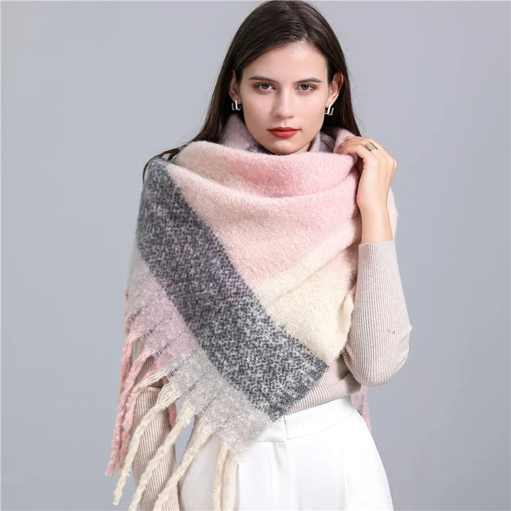 Make a statement with this luxurious soft checked winter scarf for women, warm & fashionable.