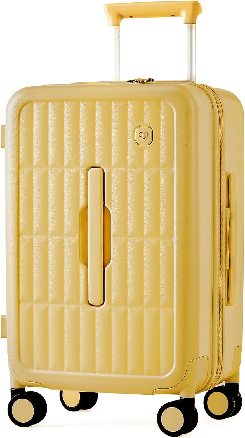 Durable blue hardshell travel luggage, designed for effortless journeys, with smooth spinner wheels.