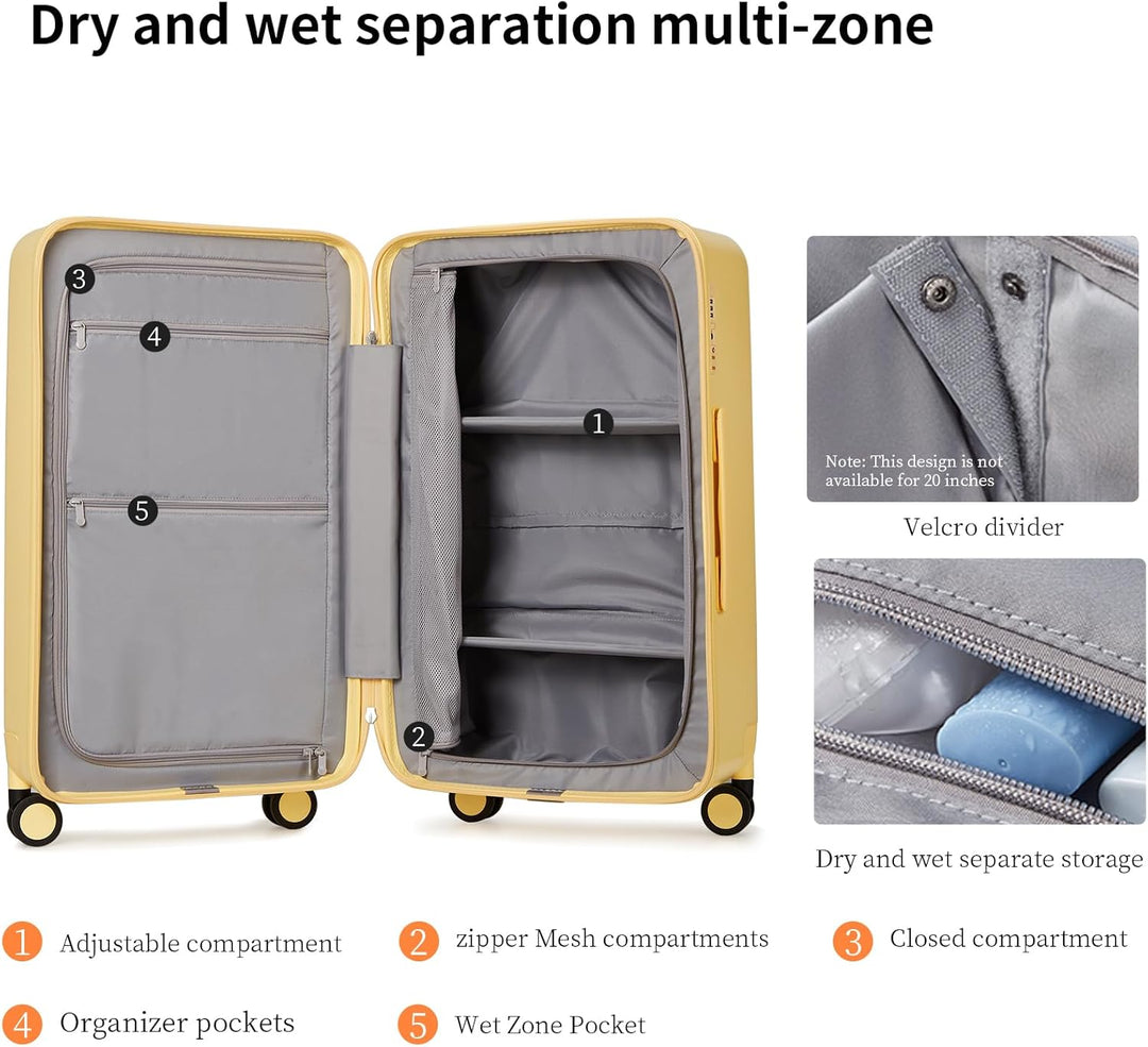 Robust hardshell travel suitcase, designed for durability & spacious packing, with spinner wheels.