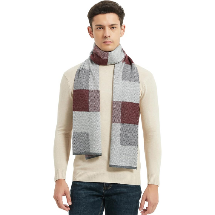 Men's opulent cashmere winter scarf, a statement piece for luxury and warmth.